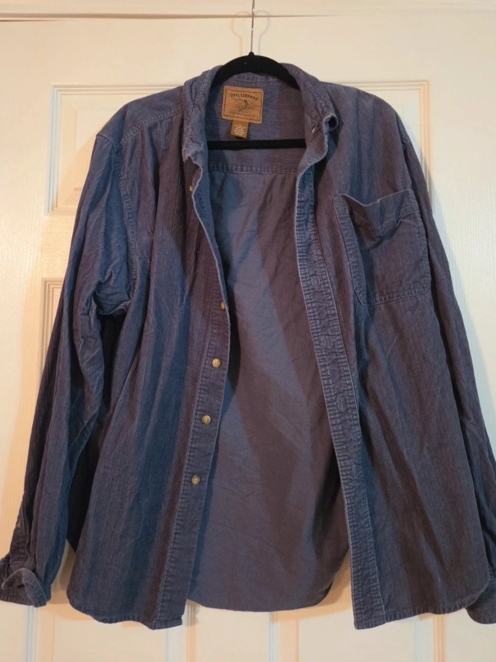 Casual Lightweight Blue Corduroy Shirt Jacket - Men’s